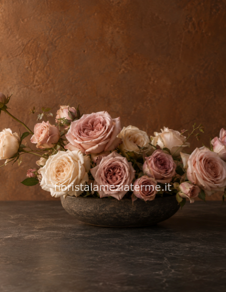 Centrotavola con rose rosse