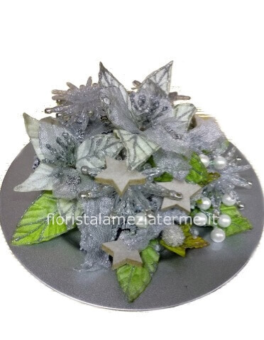 Centrotavola natalizio tendenza argento